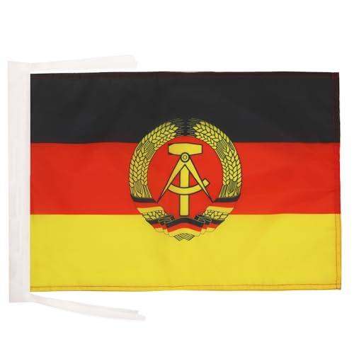 AZ FLAG Bandiera Germania Est 45x30 cm - Bandierina Repubblica Democratica Tedesca - Rda 30x45 cm Cordicelle