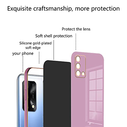 Wousunly Compatible with Realme GT Master Edition Case Silicone Pink, Plating for Realme GT Master Edition Phone Case Shockproof Thin and Soft Cover (Purple)