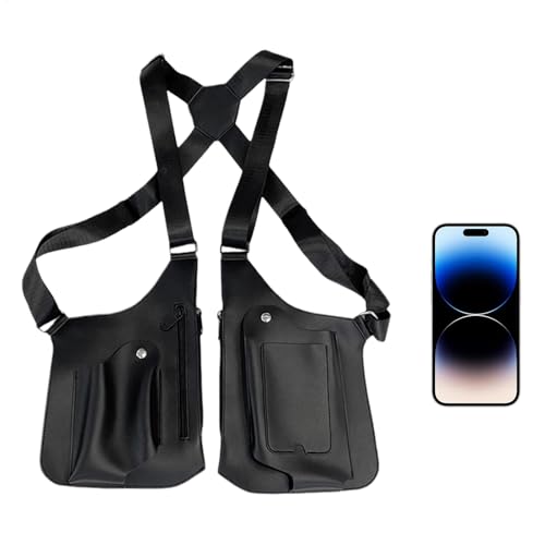 Sac à bandoulière double bandoulière Teksome doté de poches multiples