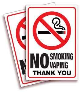 2 pcs DO NOT Smoke, Vape Sign Sticker, 5-inches, Vinyl Door Decals - Weatherproof, UV-Resistant, Labels for Business Home Office Store