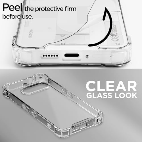 Image of Amazon Basics Back Cover for Nothing Phone 3a 5G PC + TPU Clear Transparent Raised Edges Shockproof Protective Phone Bumper Case(Transparent)