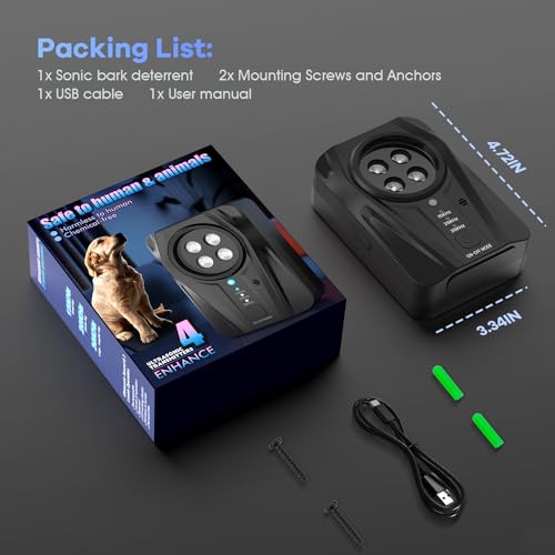 Anti Bell Gerät,3 Frequenzen Antibell für Hunde,IPX45 Ultraschall Anti Bell Gerät Bellenstopper Hund,Antibell Gerät Hund,33Ft Reichweite Antibell Ultraschall Gerät für Hunde,Anti-Bell-Mittel Hunde