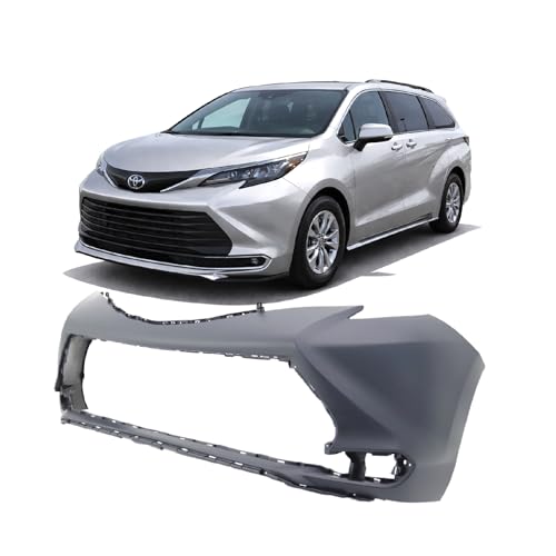 Image of FitParts Compatible with Toyota Sienna 2021-2023 Front Right Bumper Cover | Passenger Side, Primed, Ready to Paint, OEM 5211908907, TO1000468