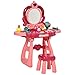 homcom Toeletta Trucco con Sgabello e Accessori per Bambini da 3 Anni, Specchio con Luci e Musiche Integrate, Rosa
