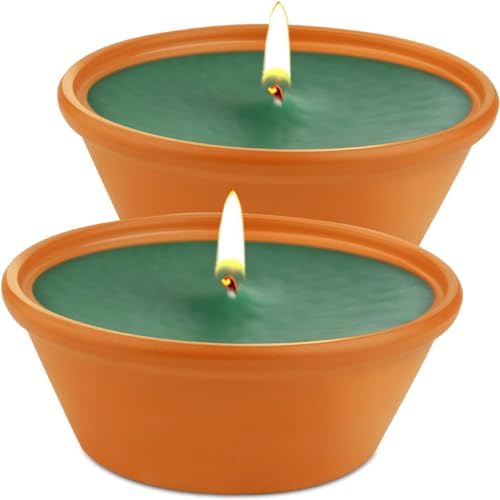 Citronella Candles Outdoor 2 Pack Garden Citronella Candles, Natural