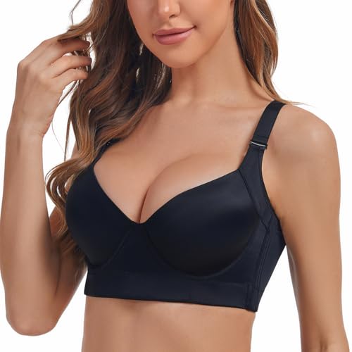 Bras for Women Push Up Bra Back Fat Smoothing Bra Comfort Lightly Padded Underwire Support T-Shirt Bras2