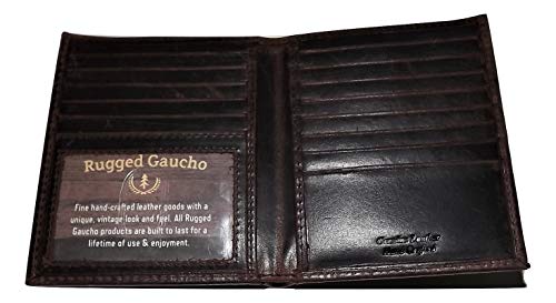 Men's Vintage Leather Bifold Hipster ID Wallet Walnut4