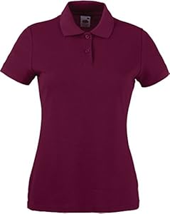 Fruit of the Loom Damen Poloshirt SS092M, Rot - Rot (Burgunderrot), Gr. 44 (Herstellergröße: XL)