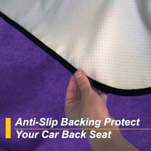 Image of Back Seat Cover for Car Trucks Van SUV,Waterproof Rear Bench Towel Seat Covers for Dogs and Kids,Automotive Backseat Protector (Purple)