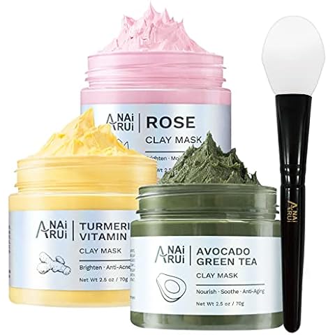 Set de Mascarillas ANAiRUi Cúrcuma Vitamina C, Arcilla Rosa y Barro y Té Verde Aguacate Cover