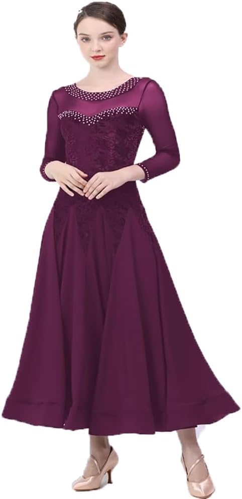 Women Modern Waltz Tango Smooth Ballroom Dance Dress Competition Smooth Standard Waltz Tango Outfit