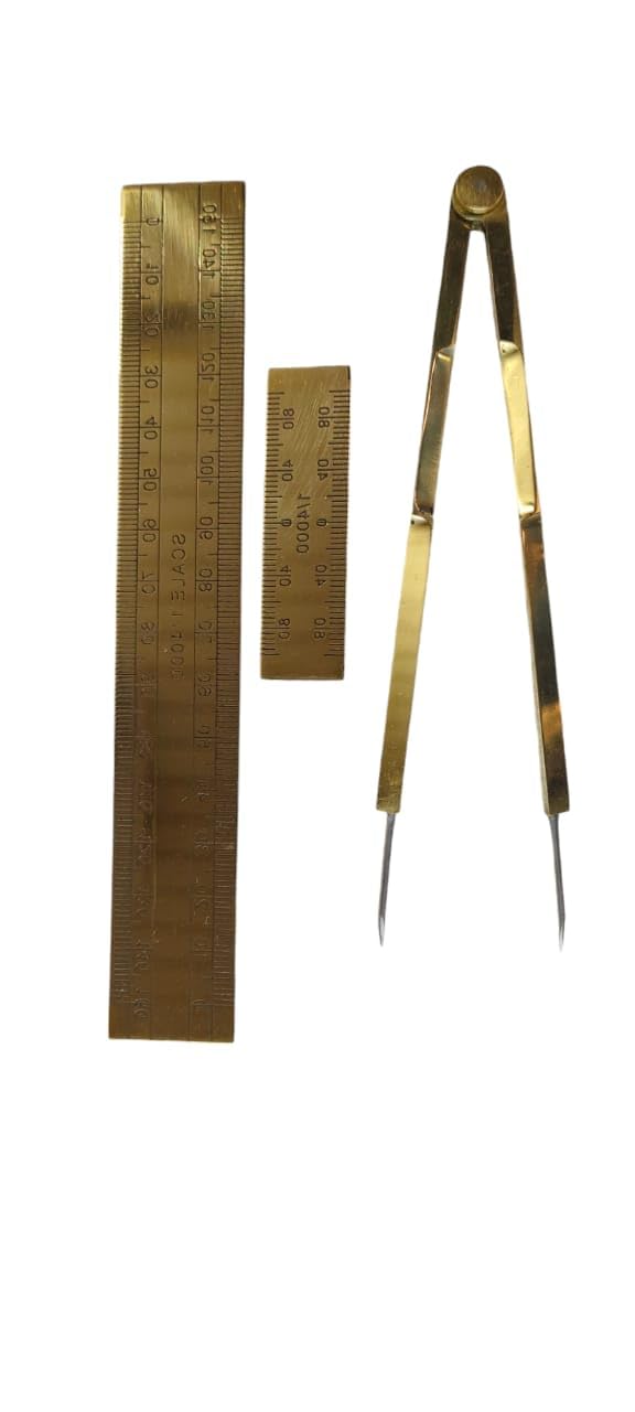 KD Enterprises Vintage Brass Navigation Set, 3 Piece, Marine Divider Compass 6 Inch, Scale 1/4000, Nautical Antique Drafting Tools for Map Reading and Drawing-picture-18