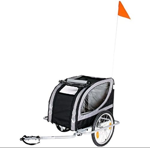 Deluxe Dog Bike Trailer - Dirt And Water-Resistant Cover - Extra Safety Bar On The Side And Robust Cabin Suspension - Suitable For Dogs Up To 50kg