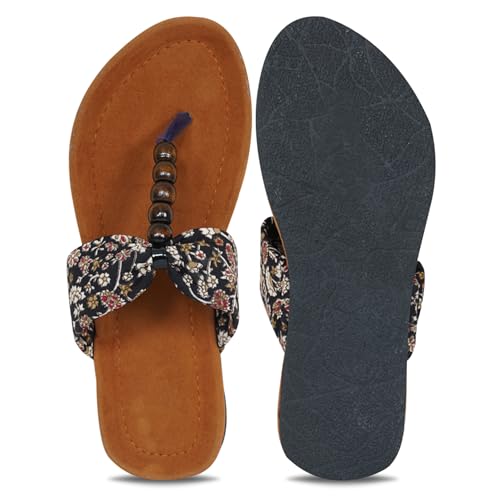 Image of Women's Slippers | Comfortable Flat Chappals for Women with Bow Detail | Stylish Casual Chappals, Trendy Summer Sandals, Comfortable Footwear for Daily Use