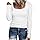 Aottori Maglietta Donna Manica Lunga Maglia con Scollo Quadrato Elegante Basic Top Cotone Tinta Unita T-Shirt Slim Fit con vestibilità Classica Bianco XS