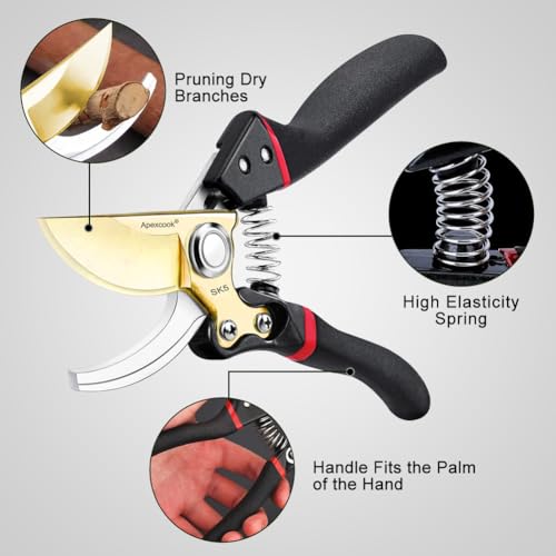 Gardening shears for pruning garden shrubs and harvesting flowers, fruit by Apexcook - Used condition - Image 3