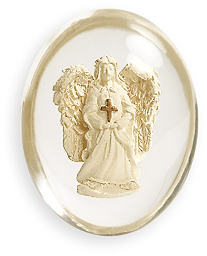 Angelstar 8746 Angel with Cross Worry Stone, 1-1/2-Inch ,Ivory