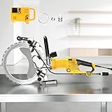 COUPE À EAU AVEC POMPE : Équipée d'une pompe à eau intelligente et d'un tuyau d'arrosage de 5 m, la scie à eau alimente automatiquement la lame lors du rainurage, réduisant ainsi sa température et prolongeant sa durée de vie. Elle prévient efficacement les projections de débris, limitant les risques de lésions pulmonaires et offrant un environnement de rainurage optimal pour une sécurité accrue