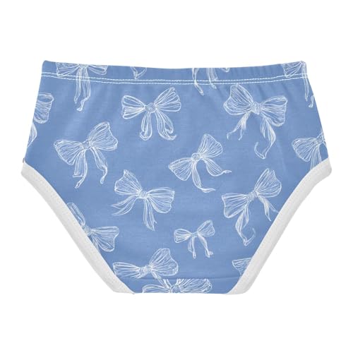 Wusikd White Bows Blue Girls' Underwear Cotton Girls Briefs Soft Toddler Underwear 2T2