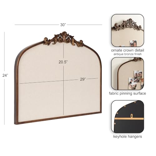 Image of Kate and Laurel Arendahl Vintage Ornate Framed Wide Arch Pinboard for Wall