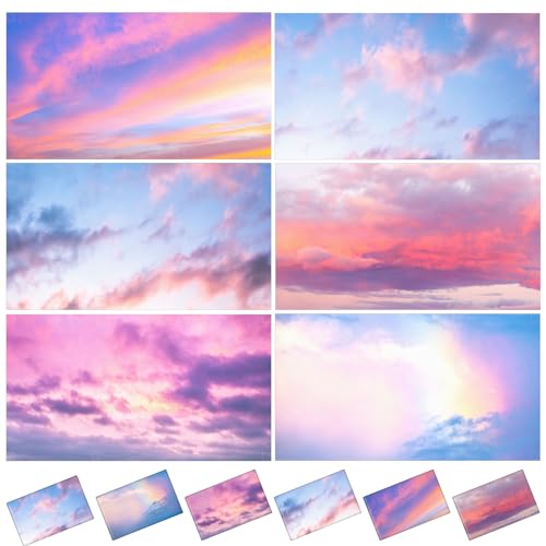 6 Pcs Fluorescent Light Covers with 48 Magnets Decorative Magnetic Light Filters for Ceiling Classroom Office Kitchen Decoration(Sunset)