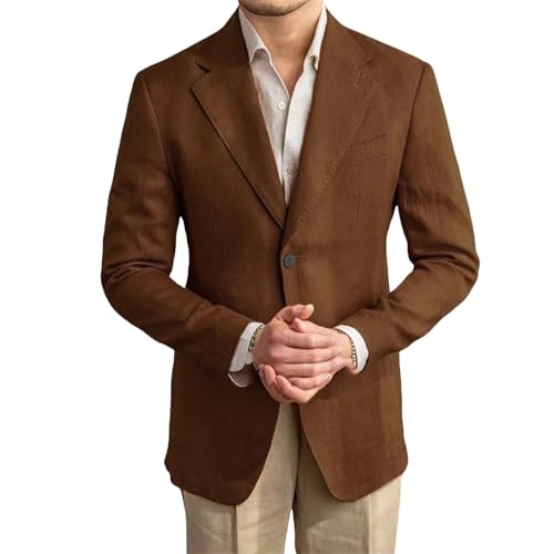 Men Light Blue Beige Linen Suits Thin Cotton Linen Groom Tuxedos Notch Lapel Slim Fit Blazers