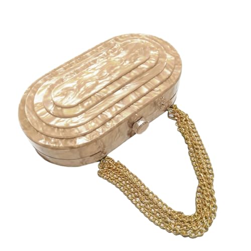 Image of Acrylic Evening Clutch Bag for Women Shell Shape Shoulder Crossbody Bag Glitter Marble Purse Handbag