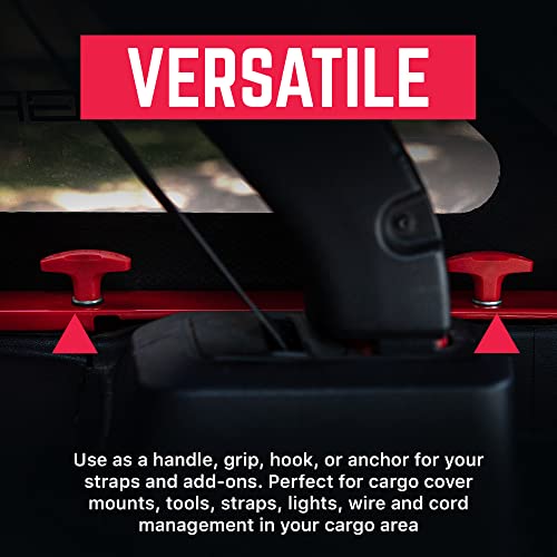 Image of GPCA Quick Release Tie Down GP Anchor PRO, Wrangler JL 2018-2025 | w /o Nut, M8 25mm Thumbscrew, Hardtop Removal, Jeep Accessories & Cargo Tie Down (6PC, Red)