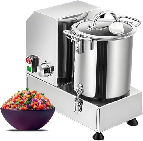 Procesador de alimentos comercial, picador de verduras resistente y molinillo de carne, tamaños de 6L/9L/15L, velocidad variable de hasta 3700 RPM, preparación eficiente de alimentos
