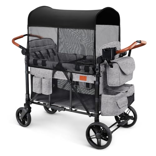 ZTDM Wagon Stroller for 4 Kids, All-Terrain Wagon for Toddler
