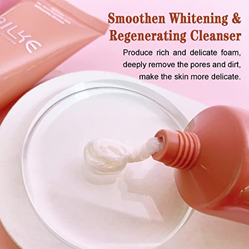 AILKE Brightening Skin Care Set, Reduce Dark Spots, Moisturizing, Clean Skin With Vitamin C, Sodium Hyaluronate, Rose Oil, Skin Radiant Kit For Women, Men