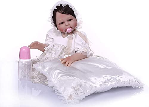 MWKL Volles Silikon Vinyl Reborn Baby Puppe 50cm 20 Zoll Waschbar Neugeborenes Kleinkind Mädchen Puppe Prinzessin Kleid…