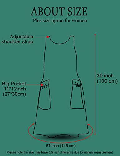 Apronner Cross Back Plus Size Linen Aprons For Women With Pockets Blend Dress For Baking Cooking Gardening Works Black Stripes #TOP6