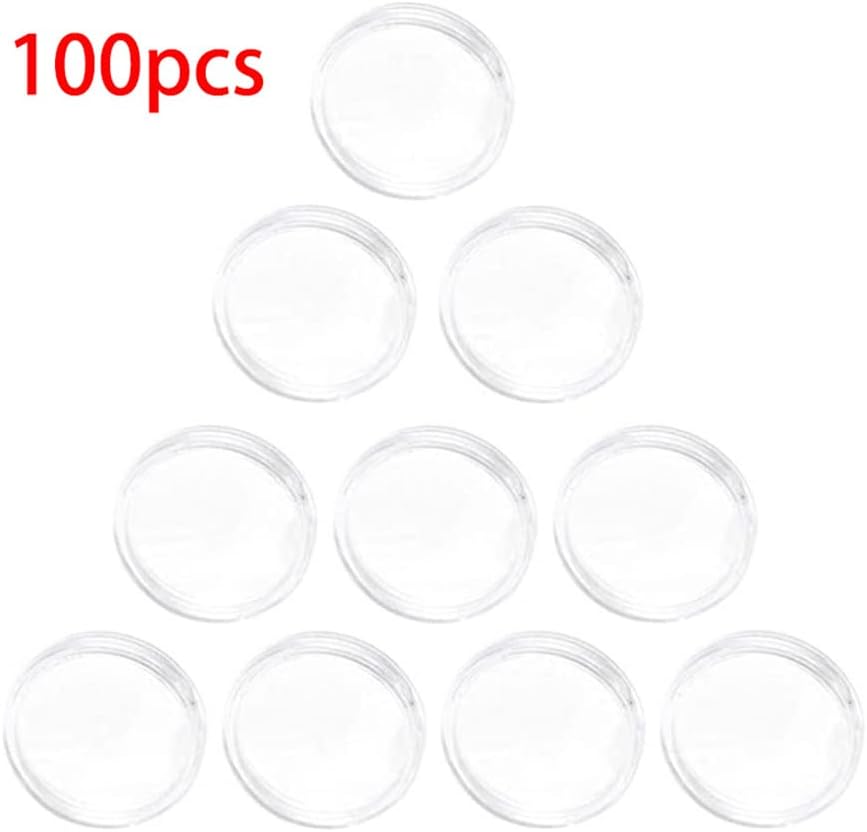 compatible with 100Pcs 25mm Airtight Coin Capsules - Durable Clear Storage Holders Compatible with Quarters