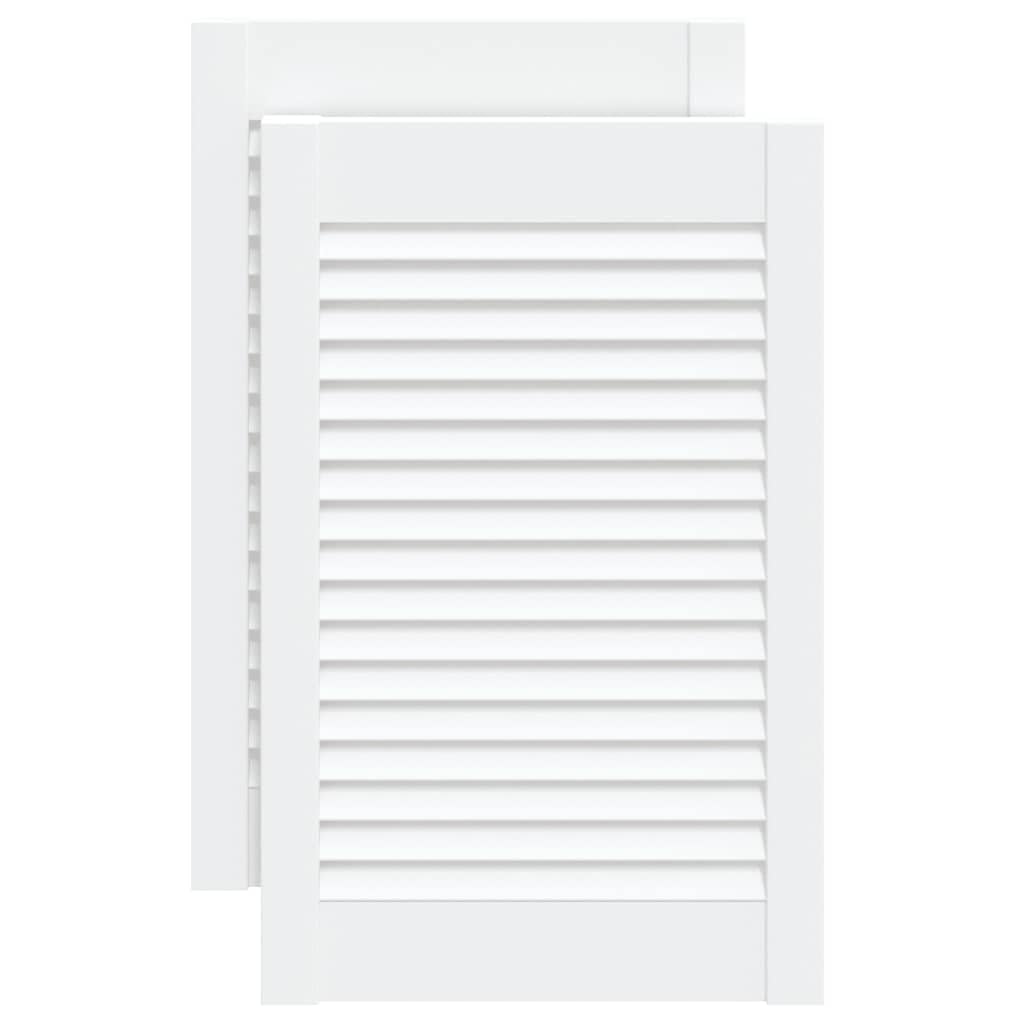 Genérico Puerta de Armario Lamas 2 uds Madera Pino Blanco 61,5x39,4 cm,Bricolaje,Accesorios de Bricolaje,Ferretería para armarios,Puertas de armarios-151152