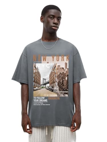 Image of CHKOKKO Mens Polyester Stylish Oversized T Shirt for Daily & Casual Wear Printed Design with Drop Shoulder & Half Sleeves
