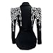 JUBAODS Fashion Crystal Rhinestone Dress Deep V Neck Sparkle Black Club Party Birthday Performance Wedding Drag Queen Costume (C)