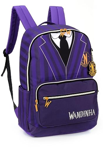Mochila Feminina Escolar Costas Wandinha 47263 (ROXA)
