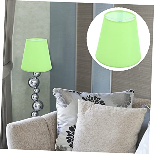 Image of Decorative Fabric Clip Lampshade Replacement for Farmhouse Light Fixtures Easy Installation Lightweight Iron Frame Softens Light for Unique Bedroom Decor Fluorescent Green Color