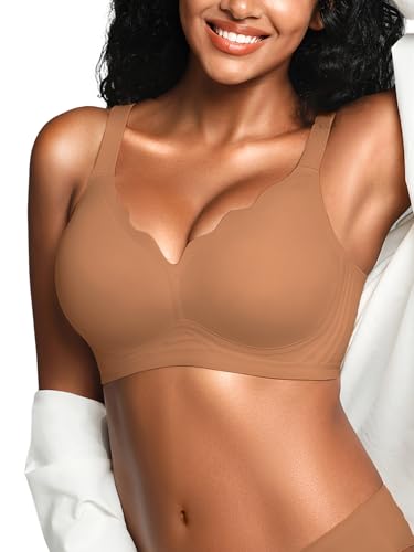 Image of Wireless Jelly Bras for Women No Underwire with Support - S-2XL Seamless Bralettes Everyday Comfort Tshirt Padded Bra
