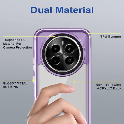 Image of amazon basics Back Case Cover for Realme Narzo 70 5G | Compatible for Realme Narzo 70 5G Back Case Cover | Case Cover with Camera Protection | (TPU + PC | Translucent Purple)