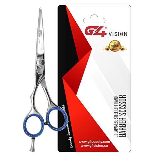 G4 Vision Left Hand J2 Japanese Salon Scissors Barber for Hair Scissors Hair Trimming Razor Edge Cutting Haircut Shears Stainless Steel (5.5 Inch)