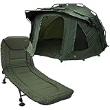2 Man Fortress 3 Rib Bivvy with Hood NGT Carp Fishing + NGT BED CHAIR 6 LEG