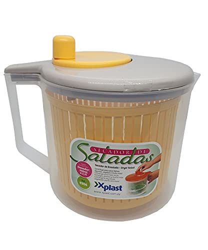 Secador De Saladas E Verduras Manual Com Dosador - 2500 Ml (Amarelo)