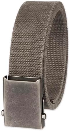 Columbia Men's Military Web Belt-Adjustable One Size Cotton Strap and Metal Plaque Buckle