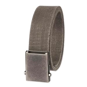 Columbia Unisex Militaire Web Belt-Verstelbare One Size Katoenen Band en Metalen Plaque Gesp, houtskool, Eén maat