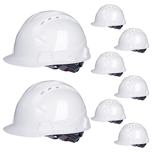 Best safety helmet with umbrella Leumoi 8-Pack Adjustable Hard Hats