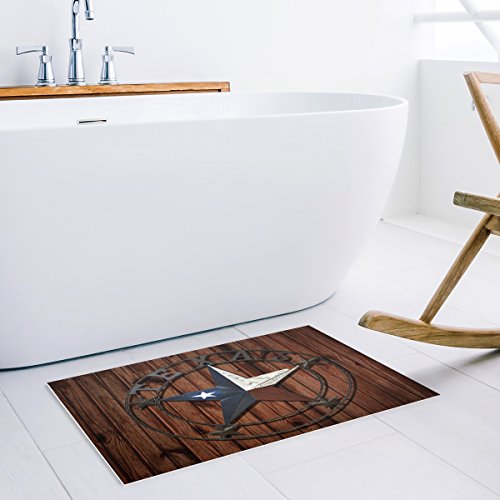 Rustic Rug Western Texas Star Doormats Non Skid Entryway Door Mat Vintage Wood Board For Indoor Bathroom Bedroom Kitchen Living Room #TOP1