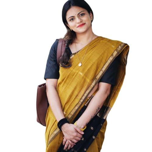 Image of Women's Banarasi Style Pure Kanjivaram Silk Jacquard Kanchipuram Pattu Saree With Un-Stiched Blouse (Yellow)