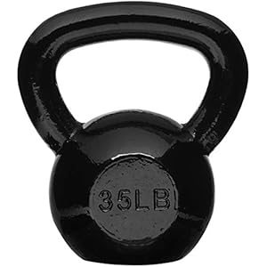 Amazon Basics Cast Iron Kettlebell with Enamel Finish, 35-Pound, Black